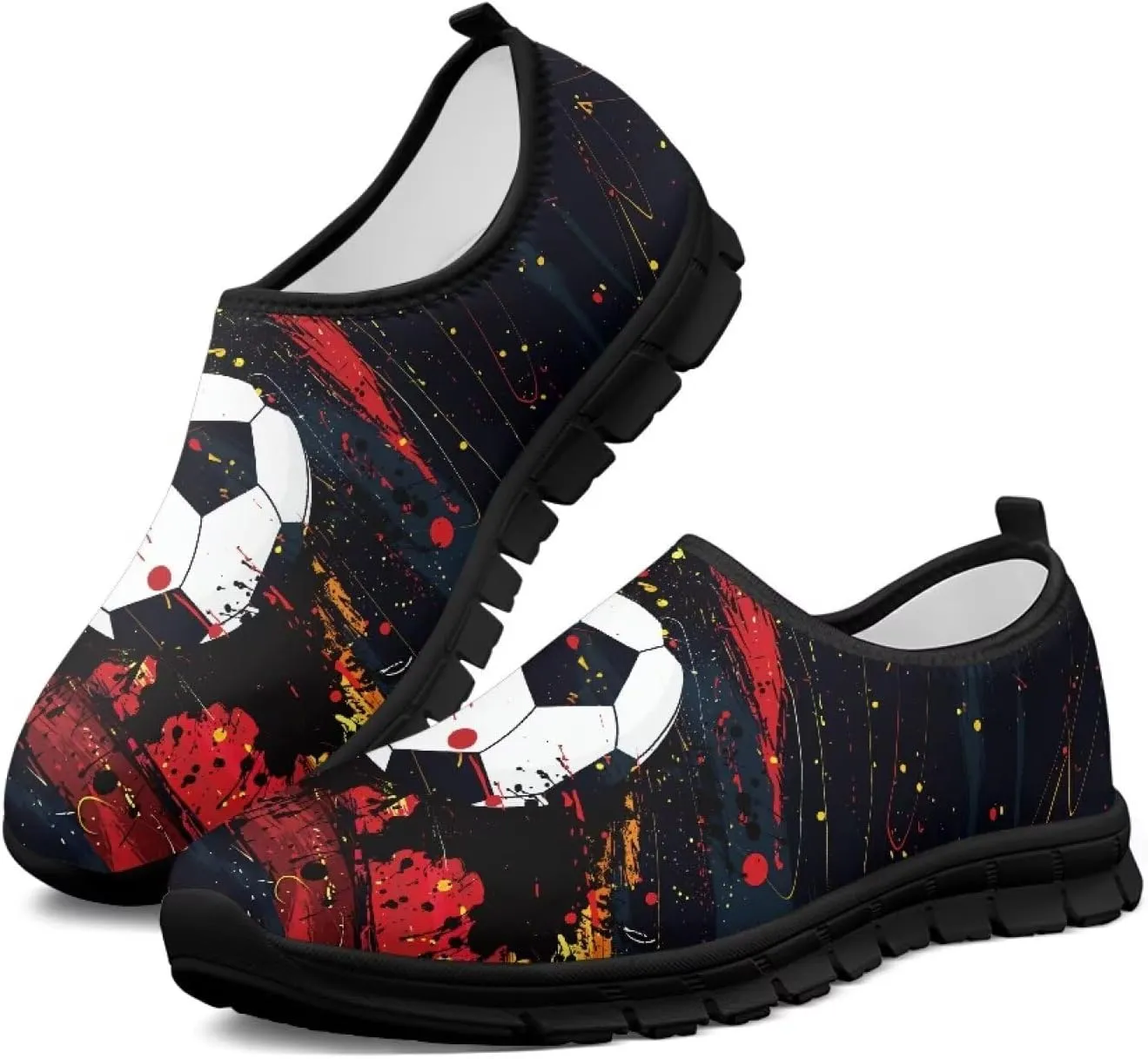 Men's Supportive Running Shoes Fashion Casual Athletic Shoes Elastic Cushioned Walking Travel Shoe for Daily Dating Size 5-14 Black Sole