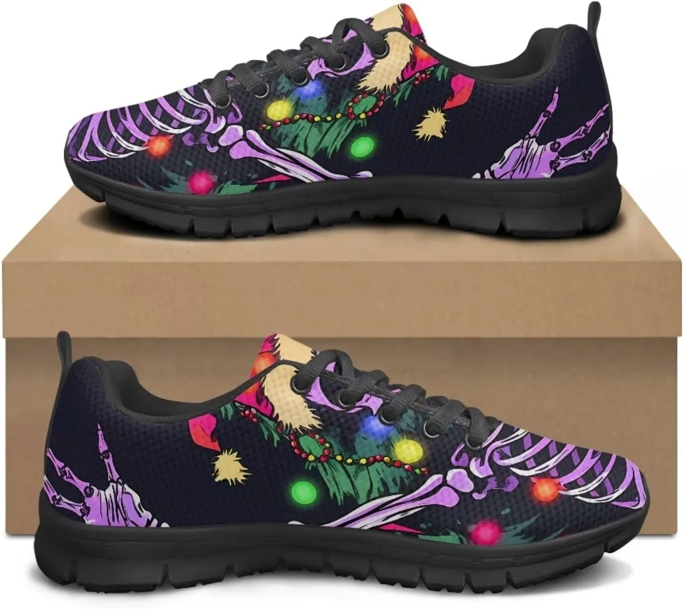 Men's Supportive Running Shoes Lace-Up Non Slip Tennis Sneakers Breathable Comfort Outdoor Shoes for Athletic US 5-14 Black Sole