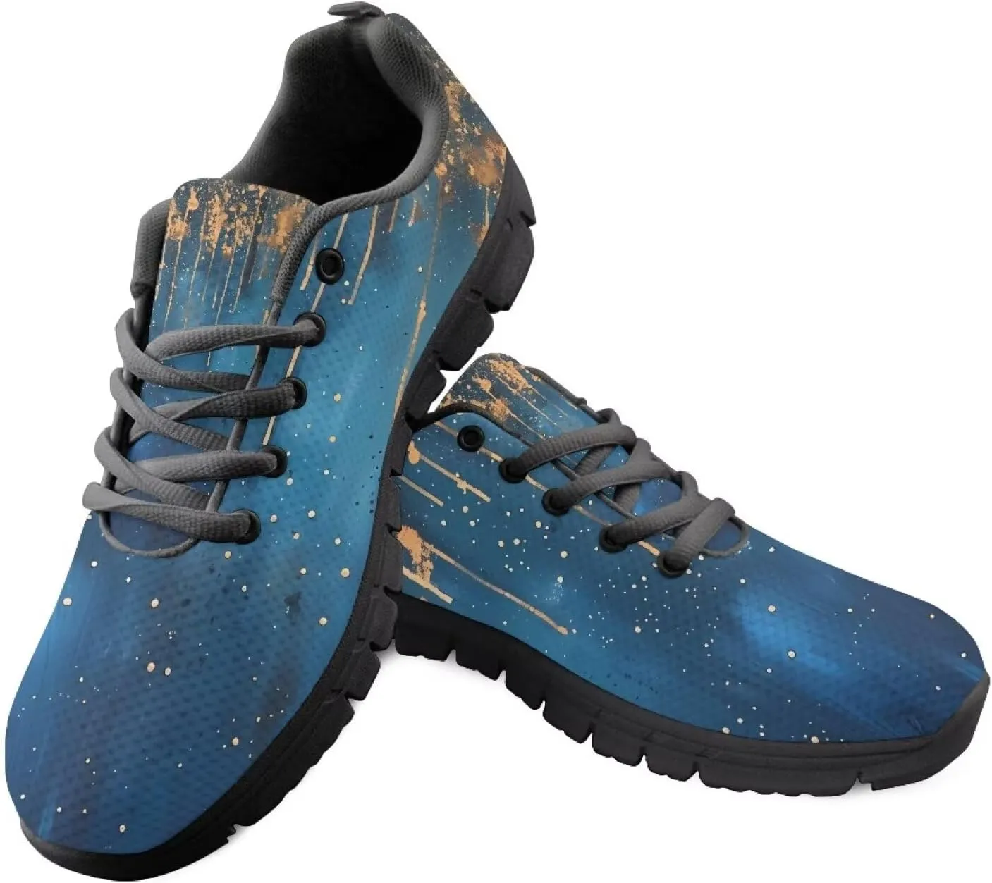 Men's Supportive Running Shoes Lace-Up Non Slip Tennis Sneakers Breathable Comfort Outdoor Shoes for Athletic US 5-14 Black Sole