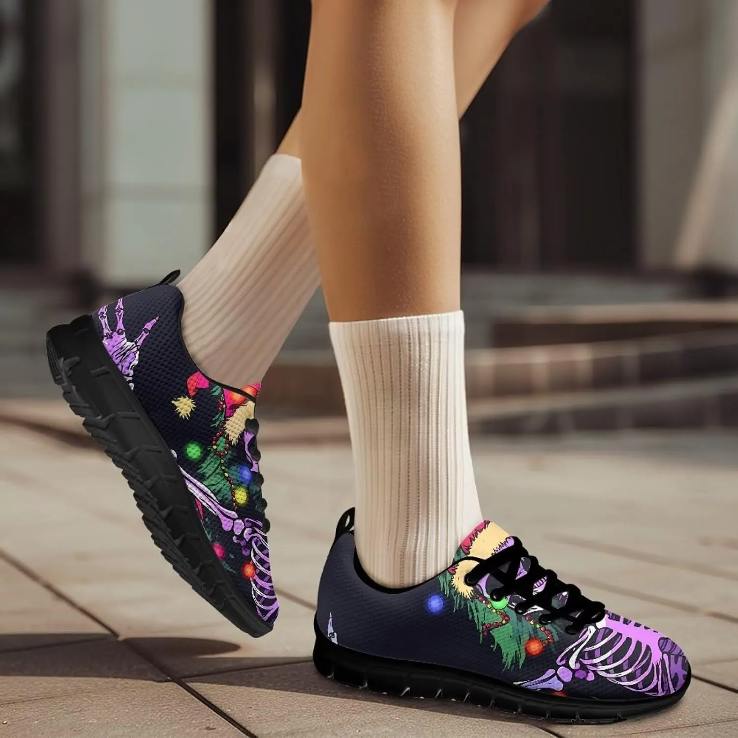 Men's Supportive Running Shoes Lace-Up Non Slip Tennis Sneakers Breathable Comfort Outdoor Shoes for Athletic US 5-14 Black Sole