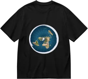 Men's T-Shirts,Flat Earth,Stylish Raglan Tee Natural Fiber T Shirt Unique Print Tee