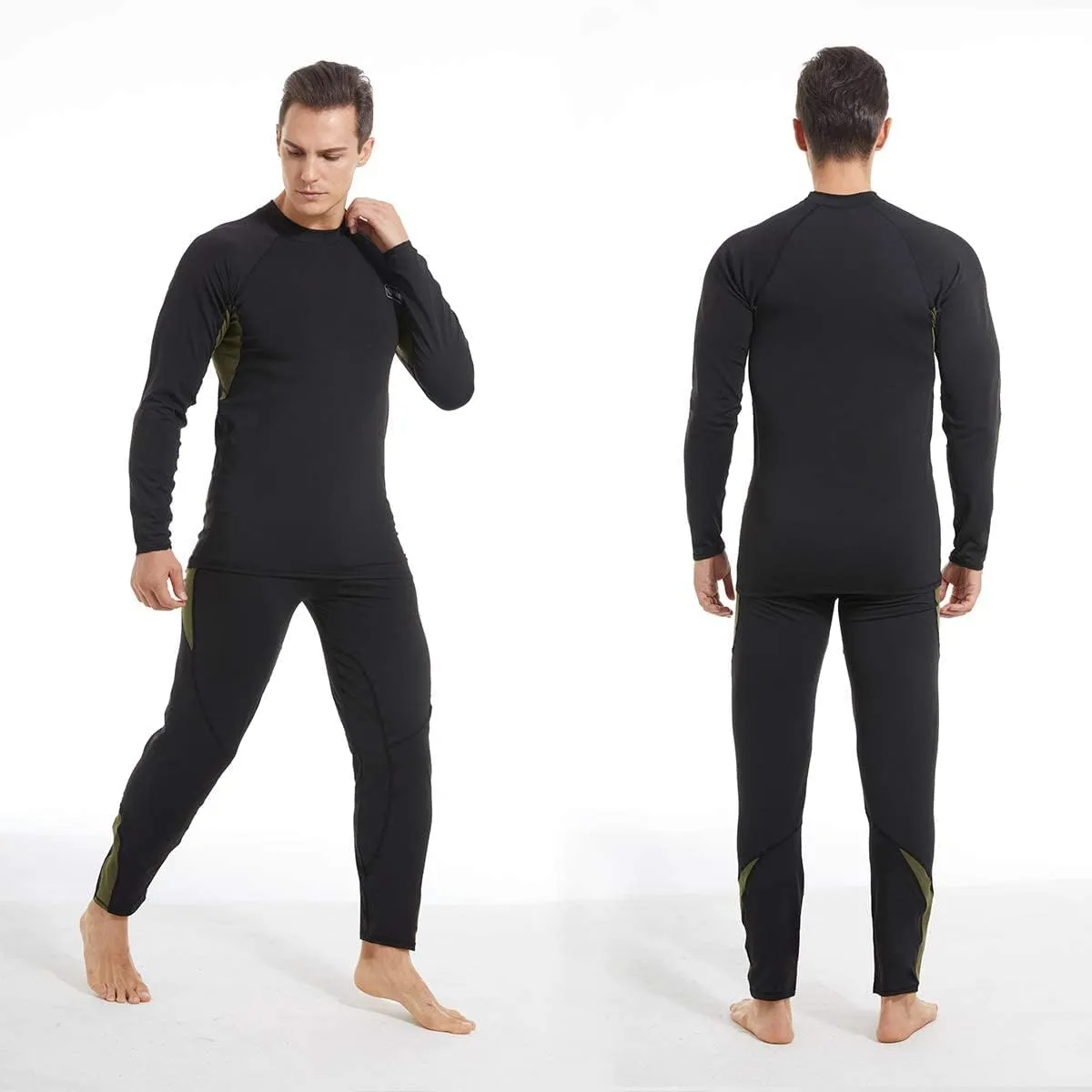 Men’s Thermal Underwear Set, Winter Fleece Lined Sport Long Johns Base Layer Quick Drying Thermo for Hunting Skiing