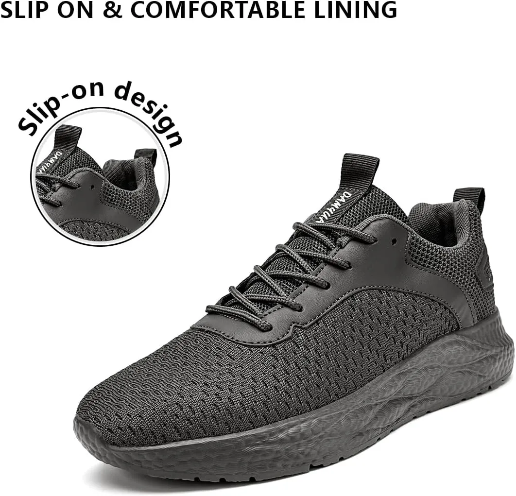 Mens Walking Shoes Running Trainers Sneakes Athletic Gym Fitness Sport Shoes Non Slip Breathable Mesh Comfortable Workout Fashion Slip On