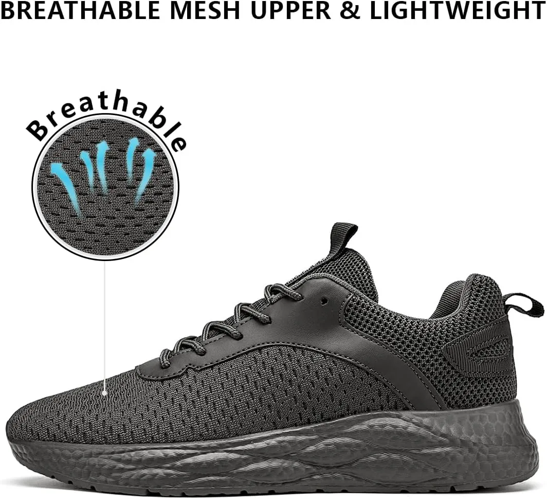 Mens Walking Shoes Running Trainers Sneakes Athletic Gym Fitness Sport Shoes Non Slip Breathable Mesh Comfortable Workout Fashion Slip On