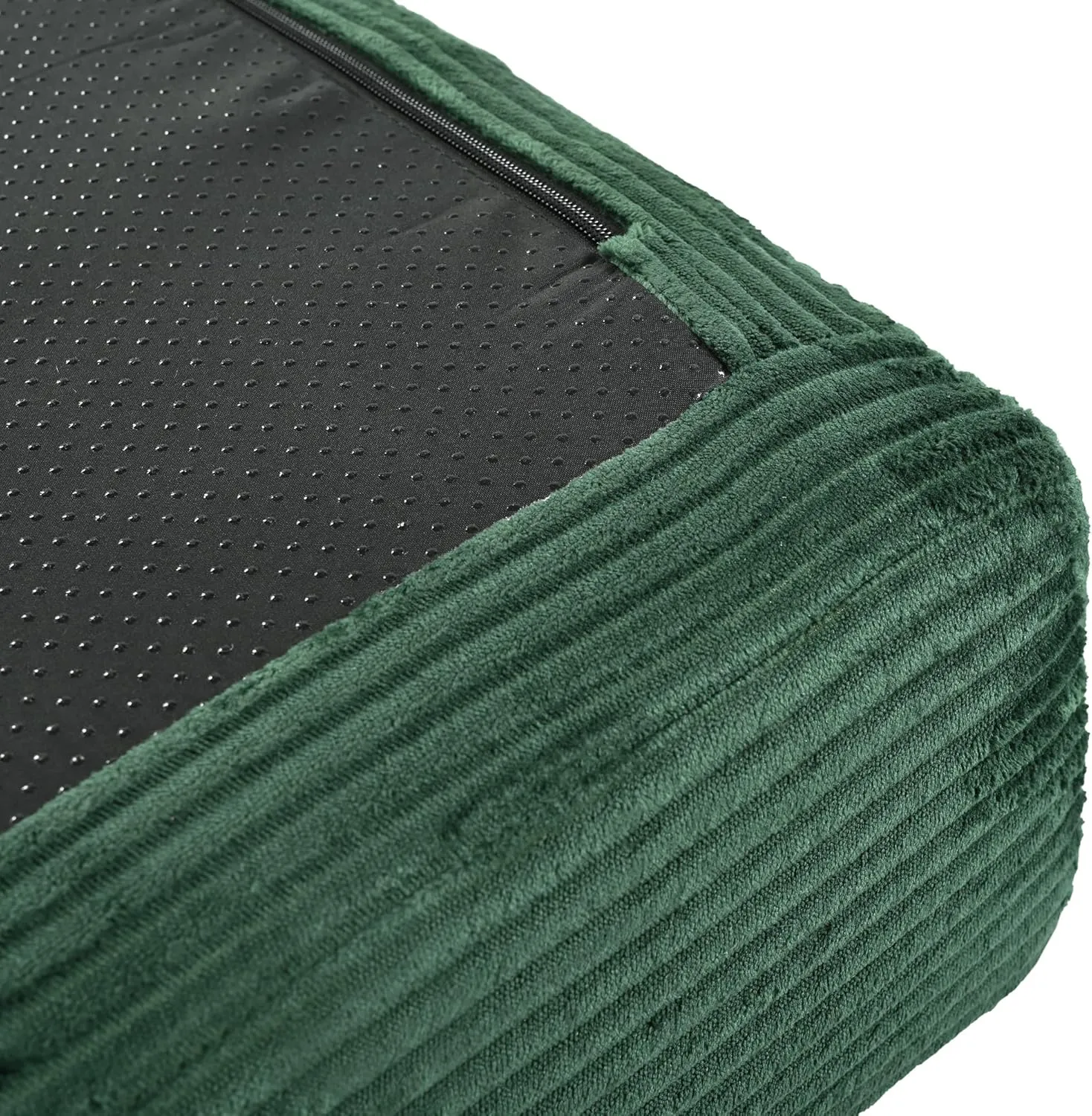 Merax L-Shaped Modular Sofa Bed in Corduroy Fabric, Convertible Sleeper Sofa Bed, 4 Seat Floor Couch for Living Rooms and Apartments, No Assembly Required, Green