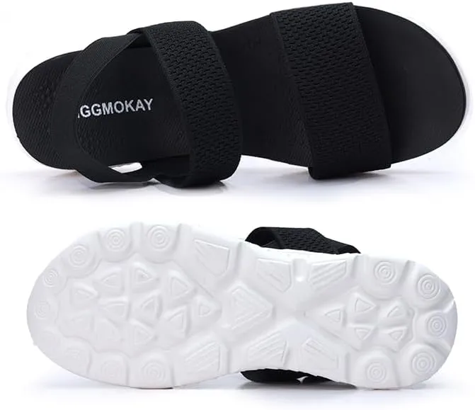 MGGMOKAY Womens Flat Sandals Fashion Soft Comfort Walking Sandals