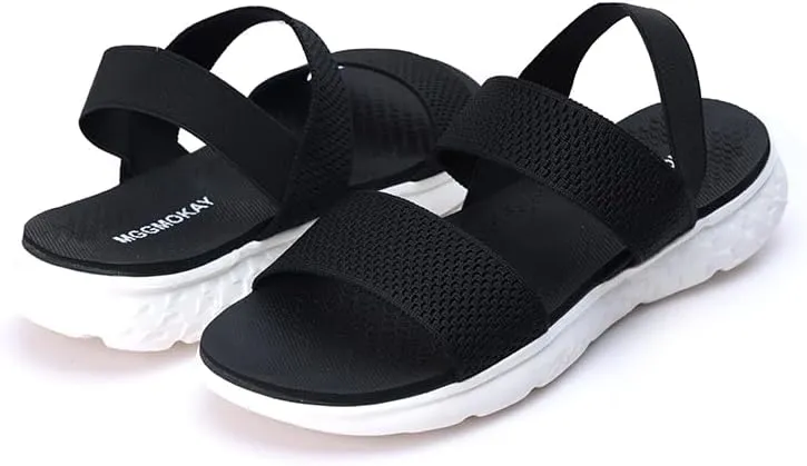 MGGMOKAY Womens Flat Sandals Fashion Soft Comfort Walking Sandals