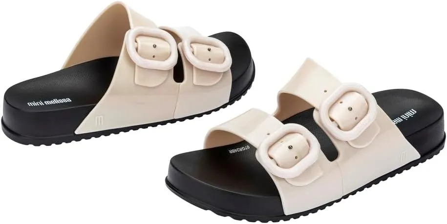 mini melissa Cozy Jelly Slides for Kids - Slip-on Jelly Shoes, Slip On Sandals for Girls, Open Toe Summer Shoes, Adjustable