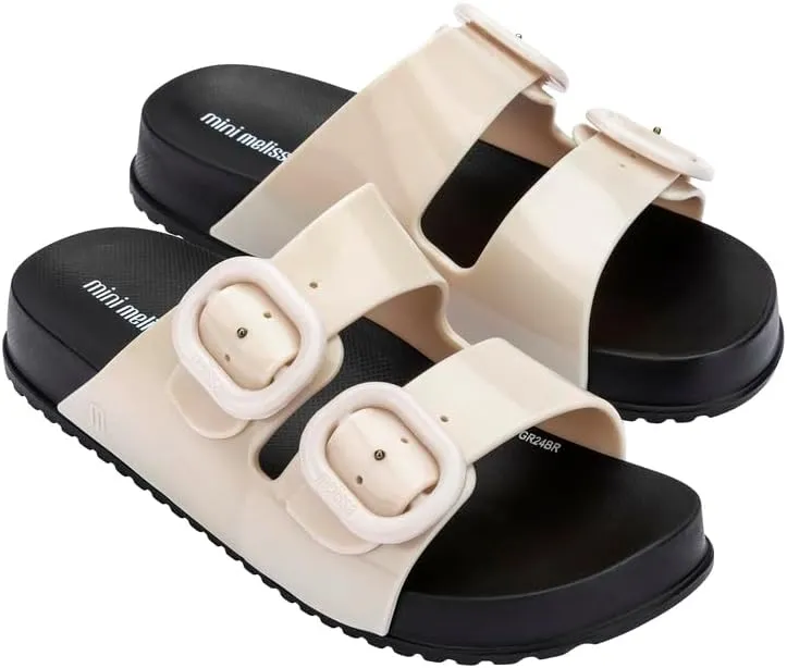 mini melissa Cozy Jelly Slides for Kids - Slip-on Jelly Shoes, Slip On Sandals for Girls, Open Toe Summer Shoes, Adjustable