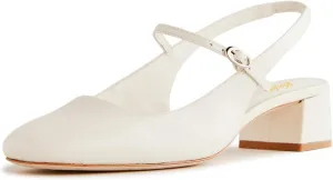 miss left Women Fashion Round Toe Slingback Pumps Block Low Heel Buckled Sandals Comfy Summer Party Office Shoes Size 4-16 US
