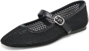 miss left Women Stylish Square Toe Single Strap Buckle Mesh Flat Mary Janes Ladies Comfy Casual Daily Dress Shoes Size 4-16 US
