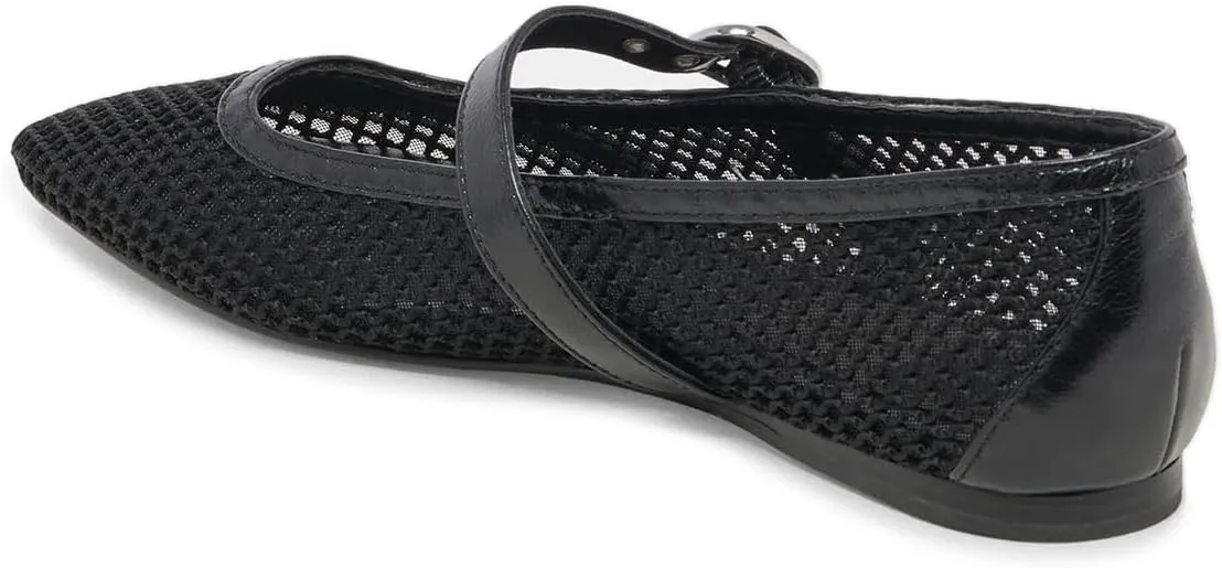 miss left Women Stylish Square Toe Single Strap Buckle Mesh Flat Mary Janes Ladies Comfy Casual Daily Dress Shoes Size 4-16 US