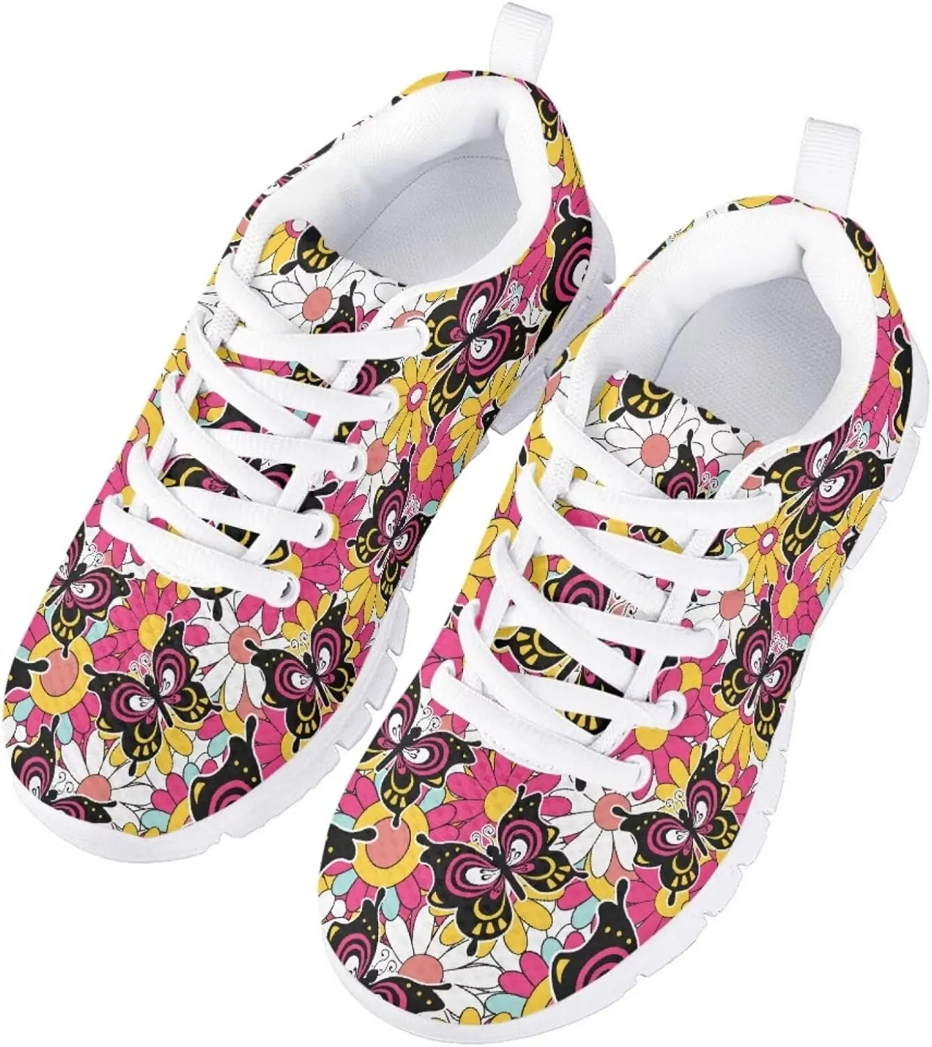 Modysero Girls Athletic Sneaker Lightweight Lace Up Tennis Shoes for Girls Park Outdoor Jogging Walking Running Shoes