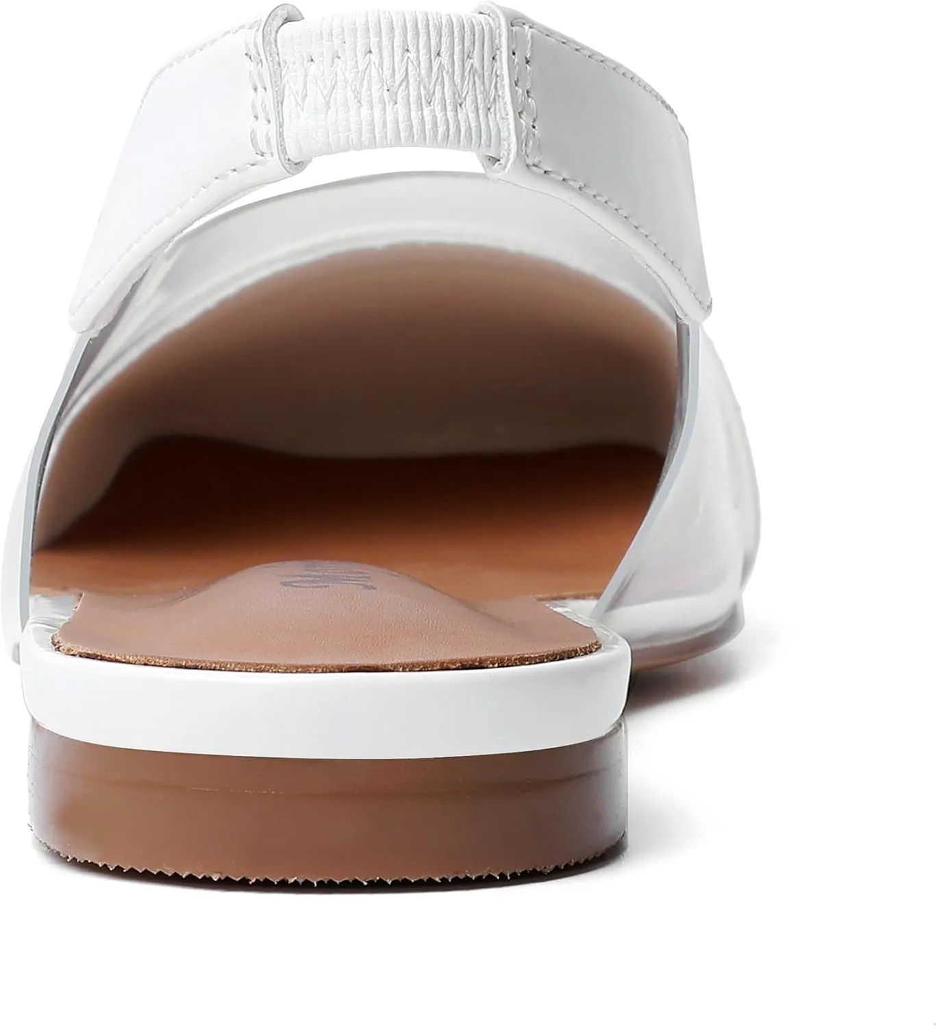 Mofirdast Clear Flats Sandals for Women Square Toe Slingback Flats with Transparent Ankle Strap for Work Weddings Parties