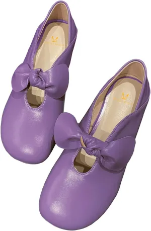 MOOMMO Women Comfortable Bow Flat Loafers Square Closed Toe Slip On Penny Loafers Cutout Flat Heel Dress Loafer Flats Bowknot Office Ladies Girls Casual Club Church Driving Flats Cute Summer 4-13 M US