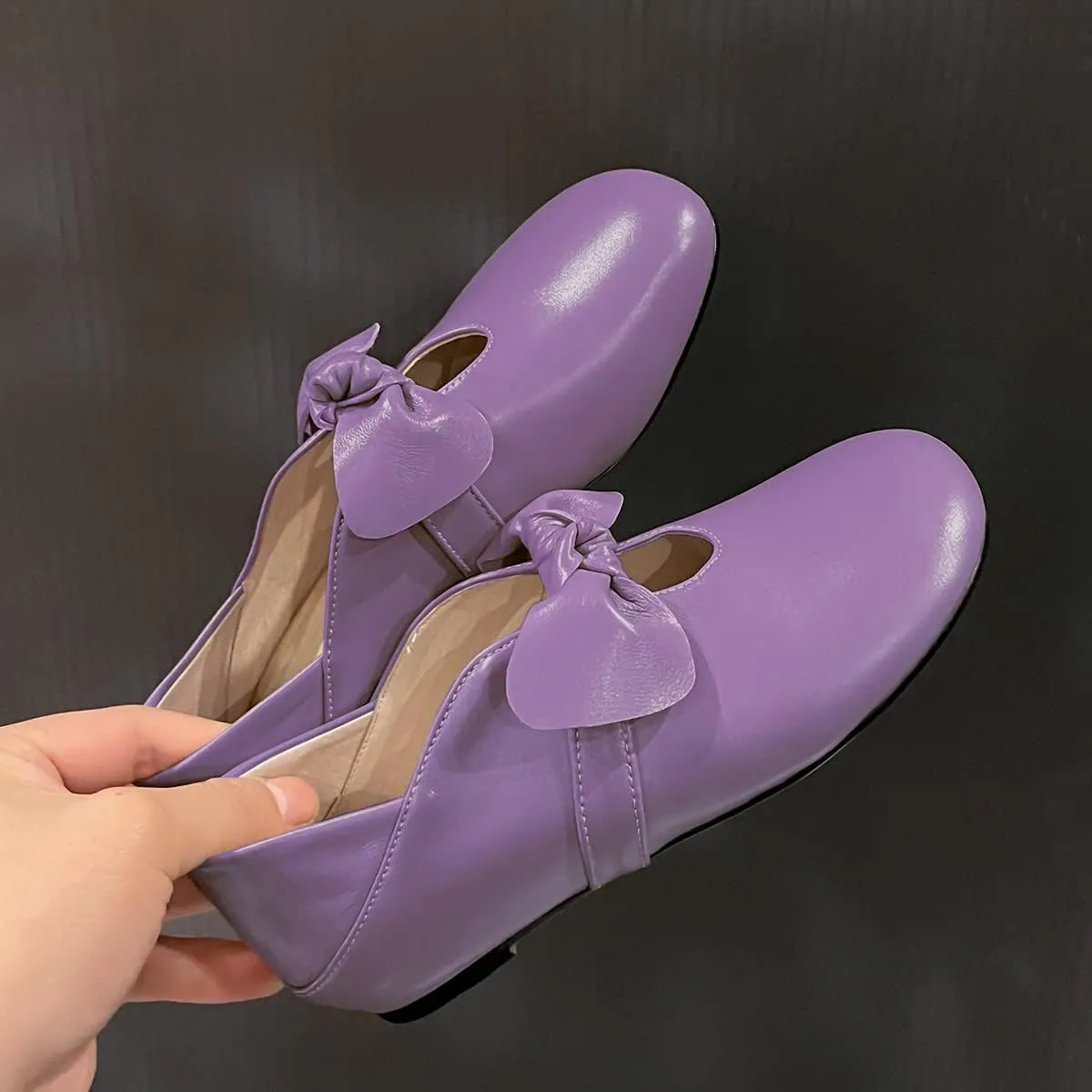 MOOMMO Women Comfortable Bow Flat Loafers Square Closed Toe Slip On Penny Loafers Cutout Flat Heel Dress Loafer Flats Bowknot Office Ladies Girls Casual Club Church Driving Flats Cute Summer 4-13 M US
