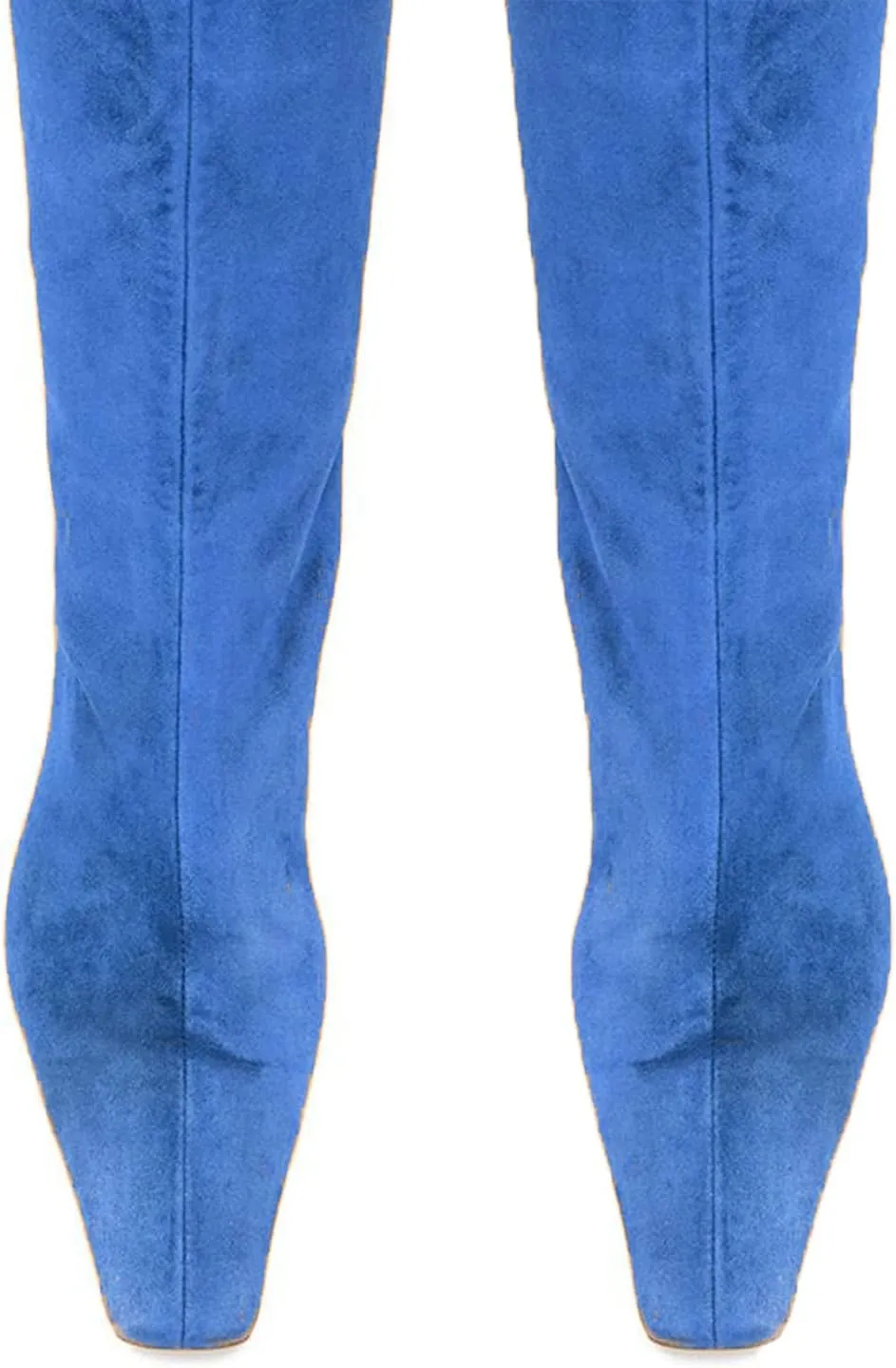 MOOMMO Women Kitten Heel Over Knee High Boots Square Toe Matte Pull On Wide Calf Pleated Low Heel Thigh Boots Stylish Retro Dress Boots Chic Party Comfy 4-11 M US