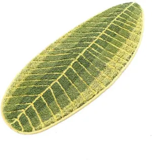 MustMat Non Slip Kitchen Rugs and Mats Cute Leaf Shape Area Rugs Nice for Kitchen Floor/Bathroom/Bedroom 17.7"x47.2"