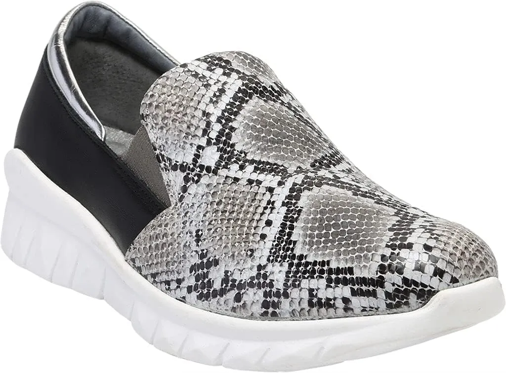 NAOT Footwear Women's Titan Slip On Shoe Gray Cobra Lthr/Black Combo 9 M US