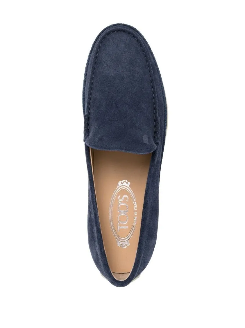 Navy Blue Calf Leather Loafer