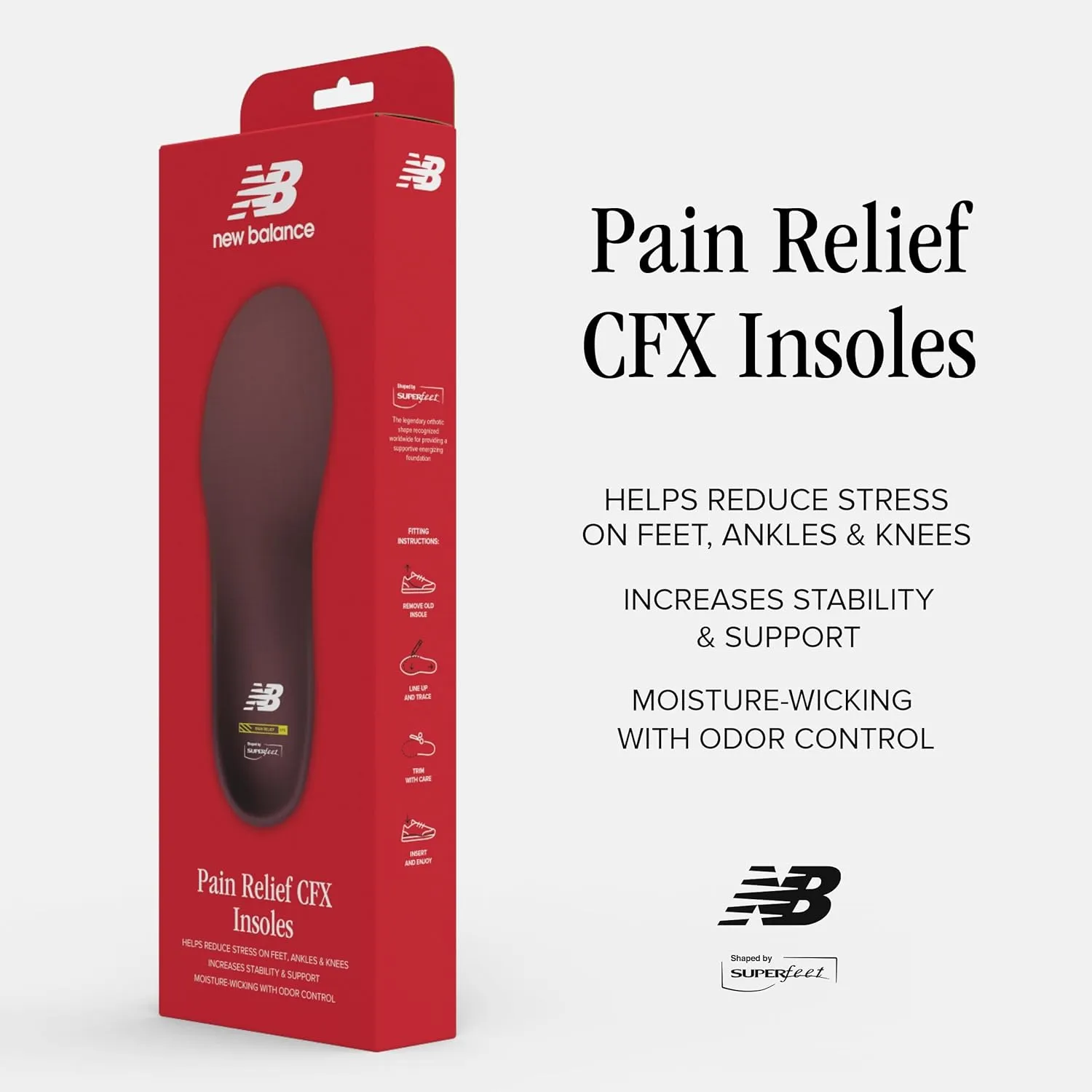 New Balance Pain Relief CFX Shoe Insert - Arch Support for Runners - Therapeutic Cushioning - Unisex - 11.5-13 Men / 12.5-14 Women