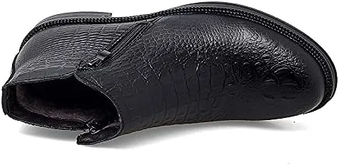 New Chelsea Boots For Men Crocodile Print With Double Zipper Cowhide Leather Slip On Non Slip Anti-slip Waterproof Fashion Pull On