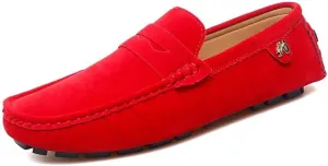 New Loafers for Men Round Toe Suede Vamp Penny Driving Loafers Flat Heel Flexible Comfortable Prom Fashion Slip-ons