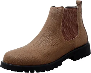New Men Chelsea Boots Crocodile Print Elastic Bandage Cowhide Leather Slip On Non Waterproof Anti-slip Wearable Formal Slip On