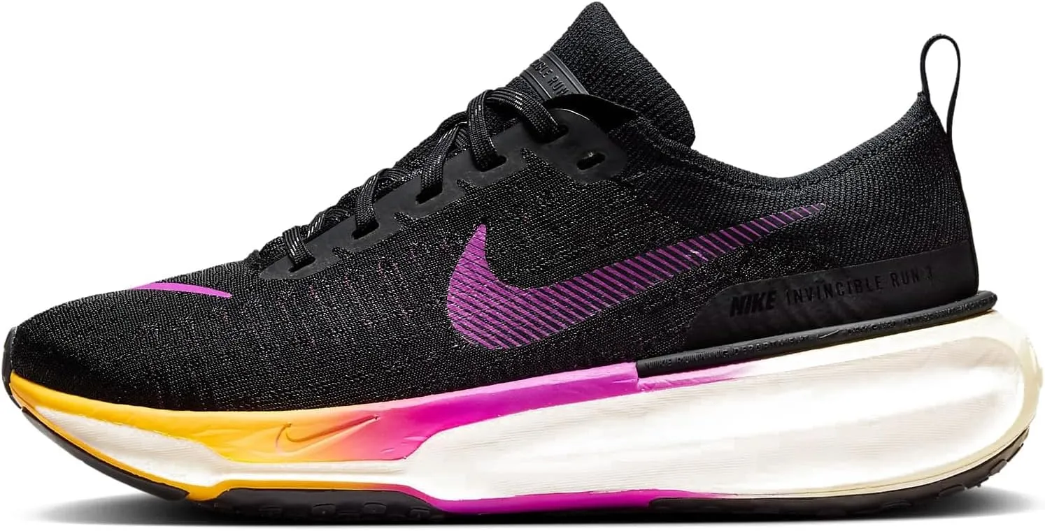 Nike Invincible 3 Women's Road Running Shoes (DR2660-006, Black/Laser Orange/Coconut Milk/Hyper Violet) Size 9.5