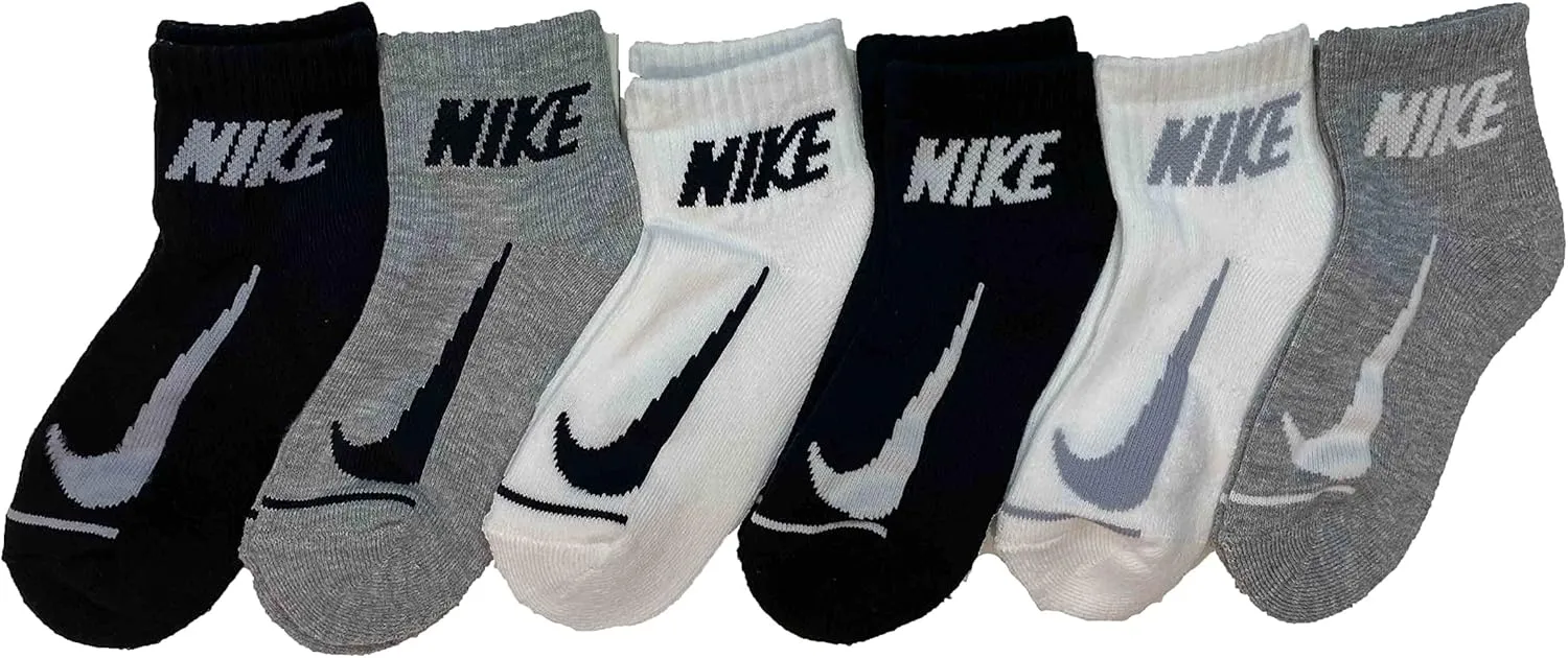 Nike Little Boy Cushioned Quarter Socks 6 Pack