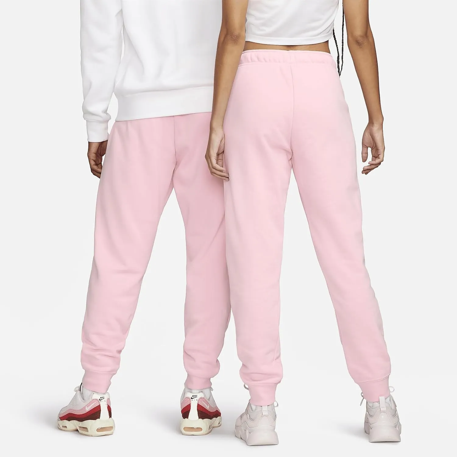 Nike Sportswear Club Fleece Women's Mid-Rise Joggers (DQ5191-690, Medium Soft Pink/White)