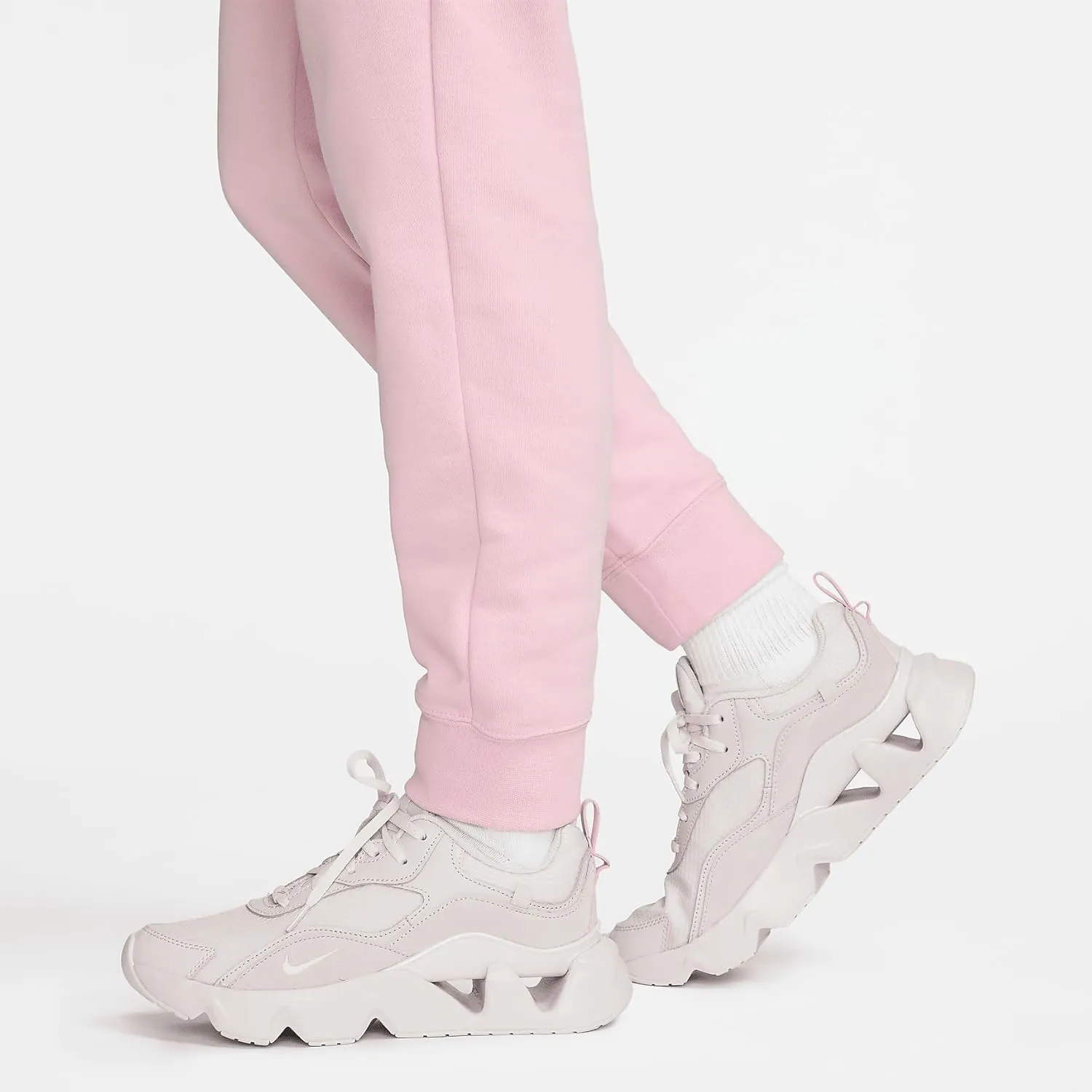 Nike Sportswear Club Fleece Women's Mid-Rise Joggers (DQ5191-690, Medium Soft Pink/White)