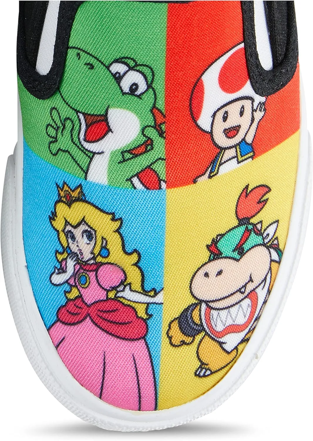Nintendo Boys Mario Athletic Sneakers - Super Mario Slip On Shoes - Mario, Luigi, Kirby and Donkey Kong Slip On Canvas Sneakers