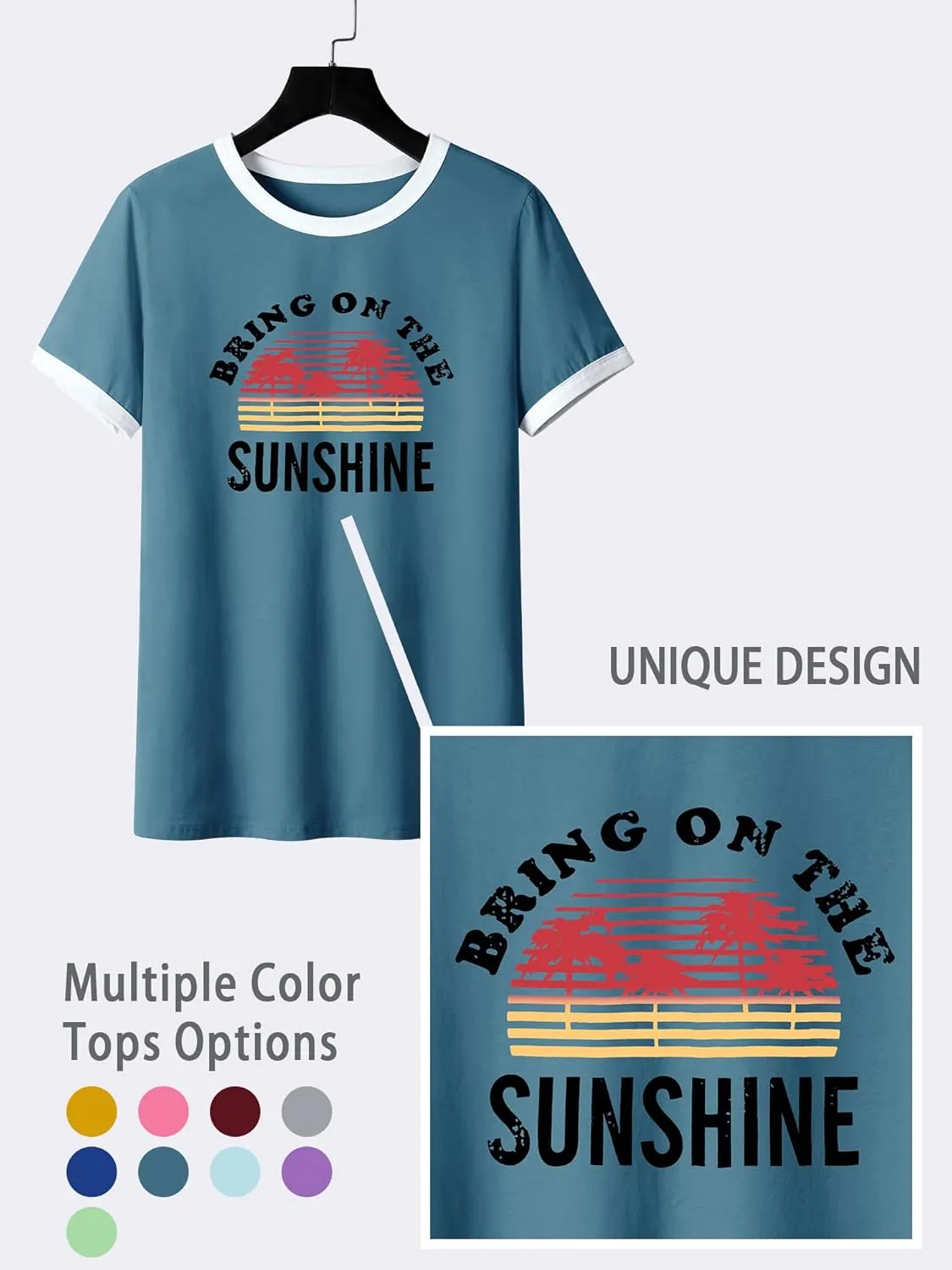 Nlife Bring On The Sunshine Graphic Long Sleeves Tees Blouses for Women Tops Sweaters for Women