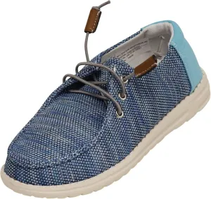 NORTY Unisex Kids Casual Boat Shoes - Slip-On Lace-Up Loafers for Boys and Girls - Lightweight Design