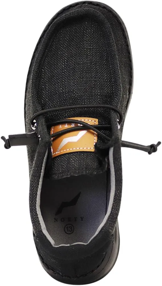 NORTY Unisex Kids Casual Boat Shoes - Slip-On Lace-Up Loafers for Boys and Girls - Lightweight Design