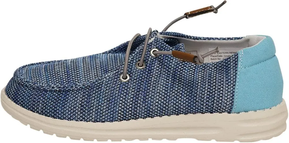 NORTY Unisex Kids Casual Boat Shoes - Slip-On Lace-Up Loafers for Boys and Girls - Lightweight Design