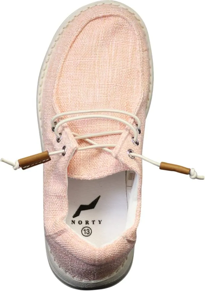 NORTY Unisex Kids Casual Boat Shoes - Slip-On Lace-Up Loafers for Boys and Girls - Lightweight Design