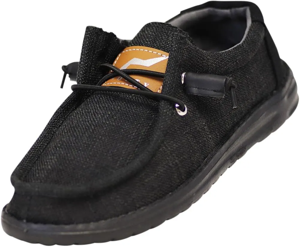 NORTY Unisex Kids Casual Boat Shoes - Slip-On Lace-Up Loafers for Boys and Girls - Lightweight Design