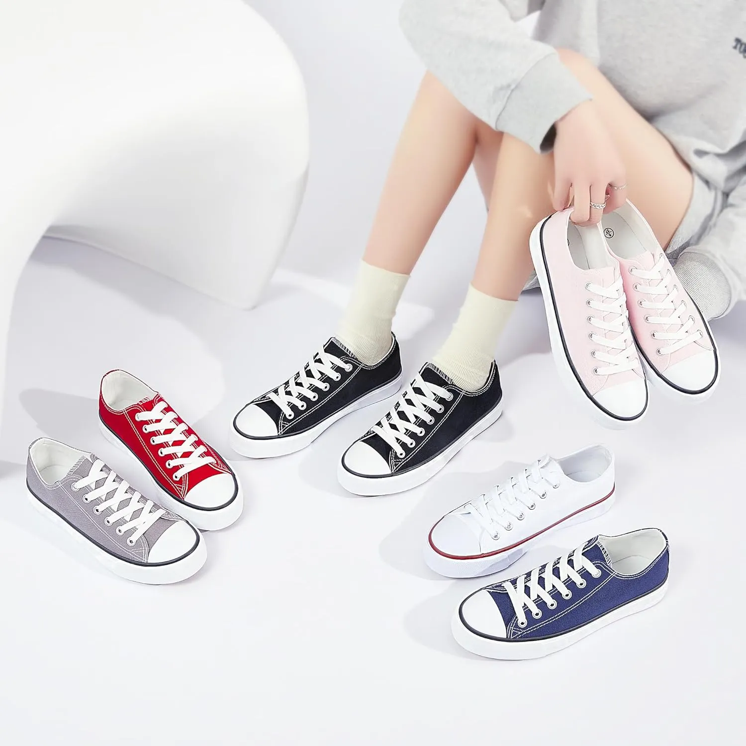 Obtaom Unisex Canvas Shoes Low Top Fashion Sneakers Slip on Walking Shoe