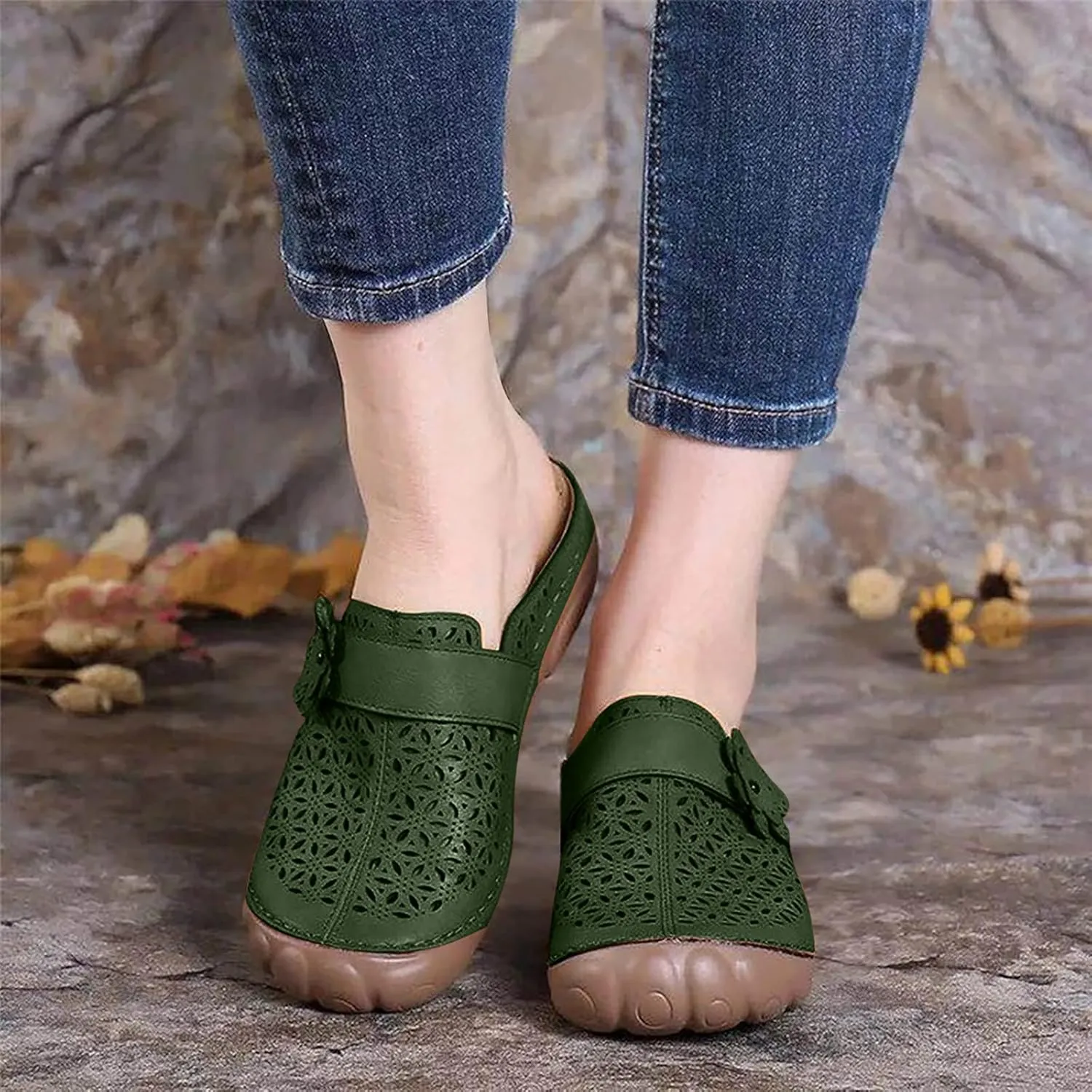 oiangi Clogs for Womens Summer Sandals,Fashion Backless Non Slip Outdoor Slippers Soft Comfortable Casual Beach Shoes