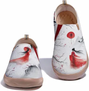 Onehorse Women's Sneakers Casual Travel Shoes Slip-On Lightweight Comfortable Artistic Flowers Loafers