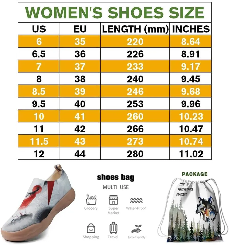 Onehorse Women's Sneakers Casual Travel Shoes Slip-On Lightweight Comfortable Artistic Flowers Loafers