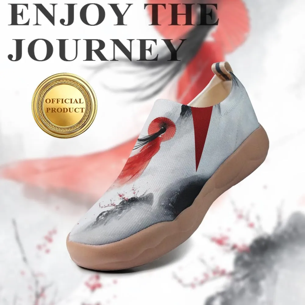 Onehorse Women's Sneakers Casual Travel Shoes Slip-On Lightweight Comfortable Artistic Flowers Loafers