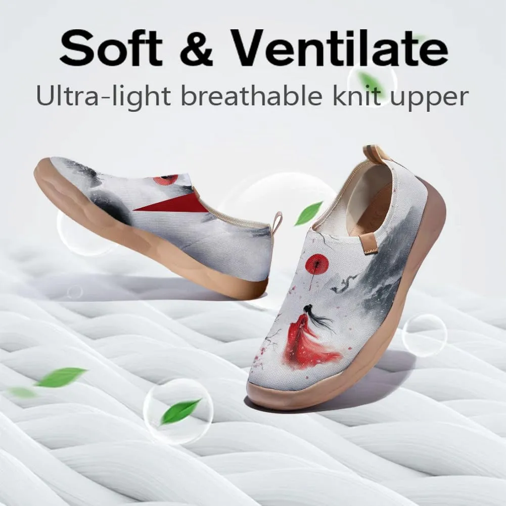 Onehorse Women's Sneakers Casual Travel Shoes Slip-On Lightweight Comfortable Artistic Flowers Loafers
