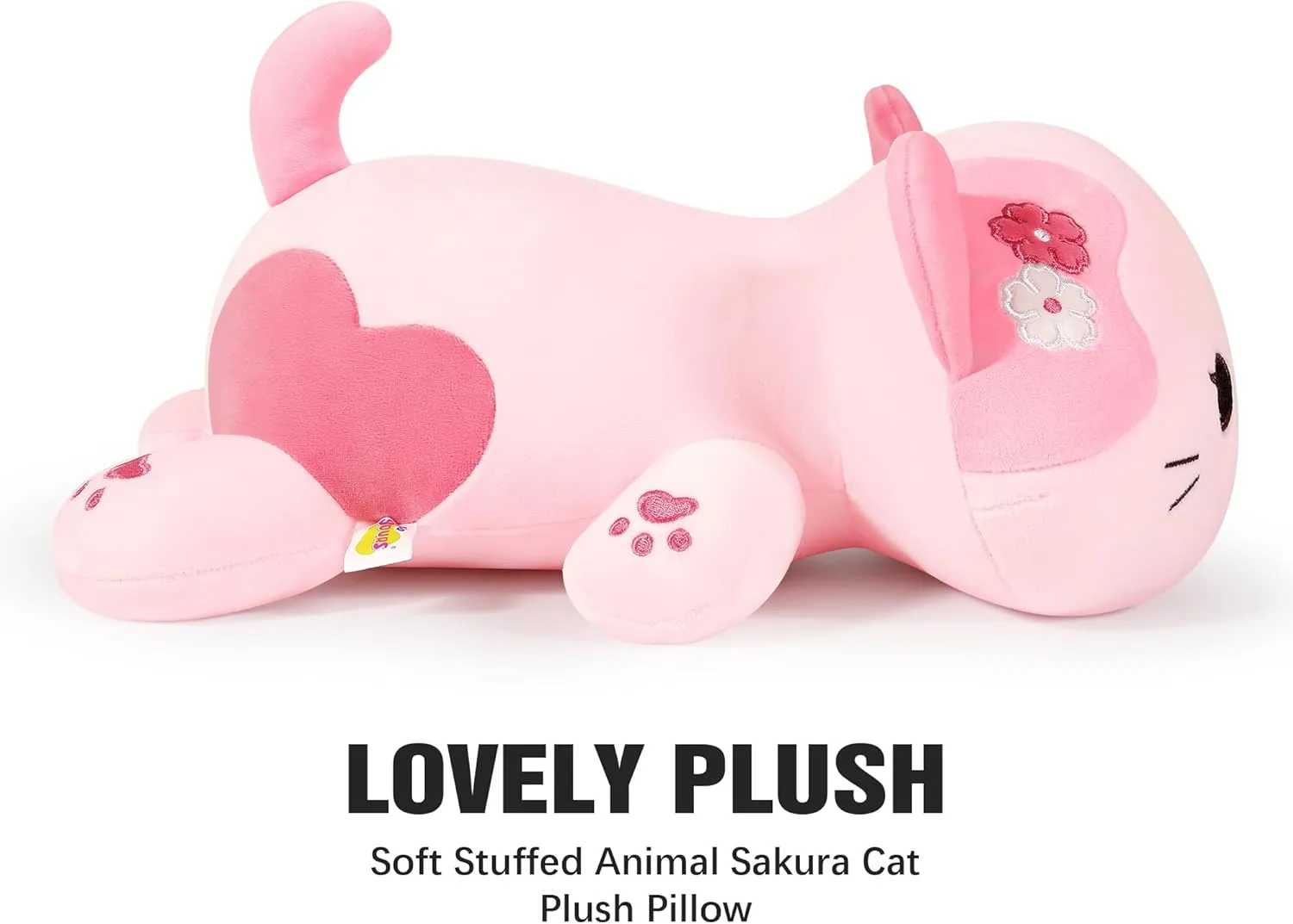 Onsoyours Original Sakura Cat Plush Cute 13 inch Kitten Stuffed Animal Soft Pillow Pink Kawaii Kitty Plush Toy Gift for Kids & Adults (Sakura Cat, 13")
