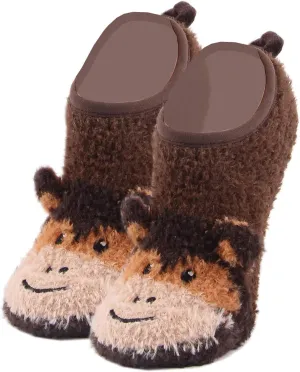 ooohyeah Women’s Animal Mary Janes Sock Slippers, Funny Cute Travel Trip Socks, One Size