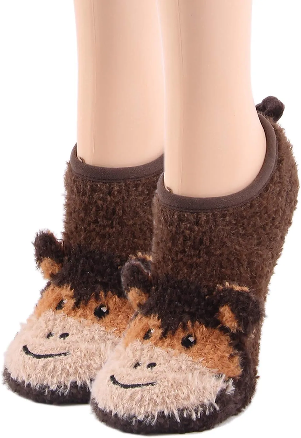 ooohyeah Women’s Animal Mary Janes Sock Slippers, Funny Cute Travel Trip Socks, One Size