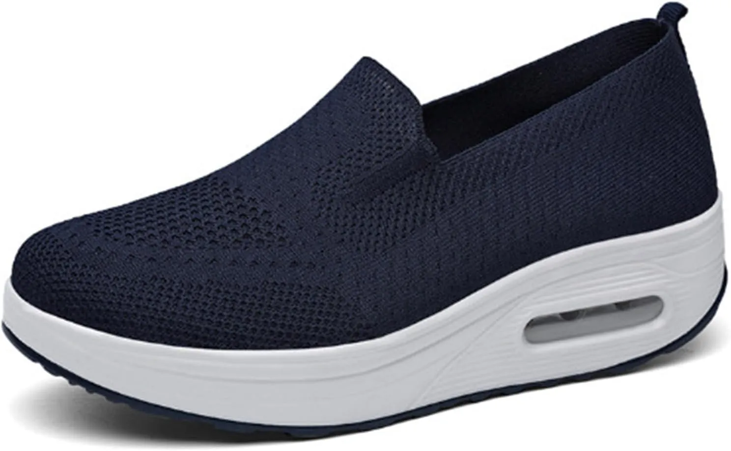 Orthopedic Walking Shoes for Women Woven Breathable Soft Shoes Slip On Platform Mesh Up Stretch Wedge Sneakers Arch Support Air Cushion Sneaker Casual Walking Shoe