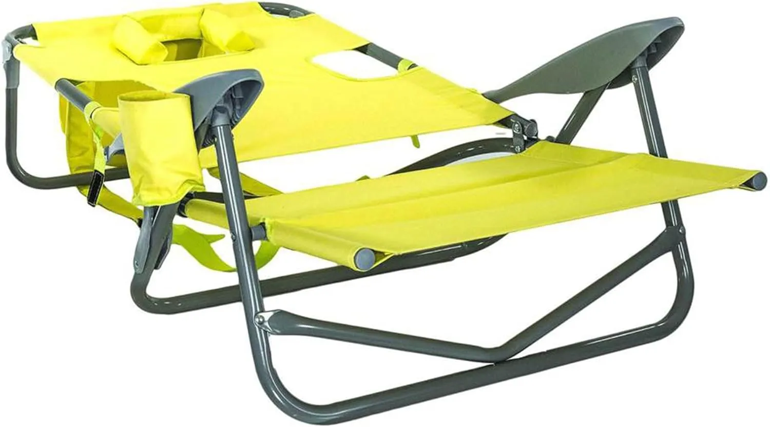 Ostrich On-Your-Back Lightweight Beach Reclining Lounge Lawn Chair w/Backpack Straps, Outdoor Furniture for Pool, Camping, Patio, or Backyard, Green